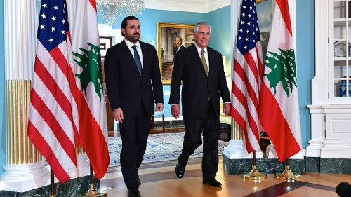 Lebanese Prime Minister Saad Hariri with U.S. Secretary of State Rex Tillerson during a bilateral meeting in July 2017 in Washington, D.C. Credit: U.S. State Department.