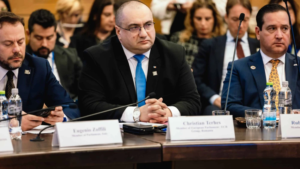 Romanian Member of the European Parliament Cristian Terheș in the Knesset, Jan. 26, 2026. Credit: Eclipse Media.