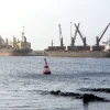 The Marshall Islands-flagged bulk carrier vessel Manta Ursula is pictured moored in Muscat on July 25, 2026. Photo by AFP via Getty Images.