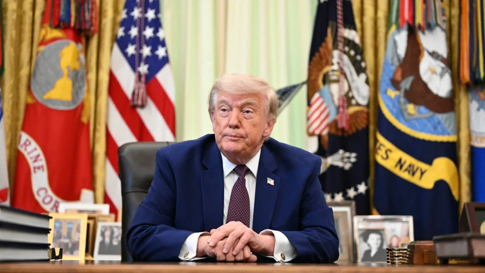 U.S. President Donald Trump speaks to the press in the Oval Office of the White House in Washington, D.C.,  June 3, 2026. Photo by Mandel NGAN/AFP via Getty Images.