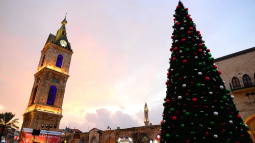 A Christmas tree in Jaffa, Dec. 9, 2018. Photo by Tomer Neuberg/Flash90.