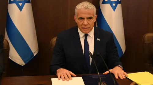 Israeli Prime Minister Yair Lapid addresses his final Cabinet meeting, Nov. 20, 2022. Credit GPO.