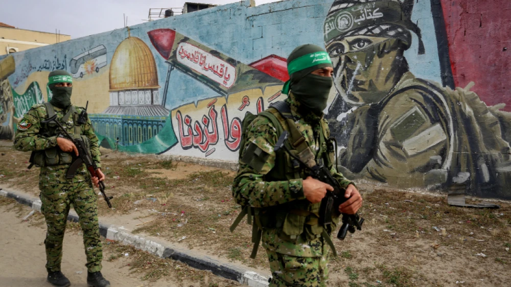 Palestinian fighters in the Izz ad-Din al-Qassam Brigades, the armed wing of Hamas, in Rafah in the southern Gaza Strip on April 27, 2020. Photo by Abed Rahim Khatib/Flash90.