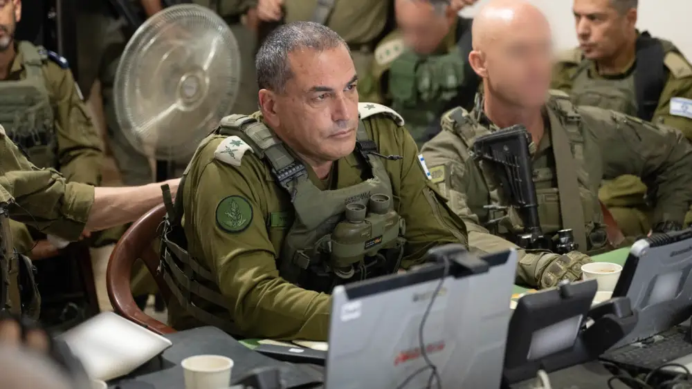 Israel Defense Forces Chief of Staff Lt. Gen. Eyal Zamir attends a briefing in a command center in Southern Lebanon on June 21, 2026, as the IDF continues operations near the border with Hezbollah. Credit: IDF.