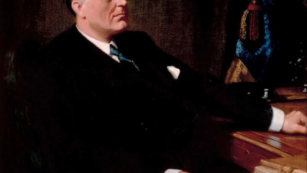 A portrait of President Franklin D. Roosevelt, whose administration oversaw America's response to the Holocaust. Credit: Franklin O. Salisbury via Wikimedia Commons.