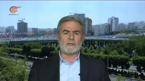 Palestinian Islamic Jihad leader Ziyad Nakhalah in an interview on “Mayadeen TV” (Lebanon) that the “Zionist entity” will be annihilated, Aug. 5, 2022. Credit: MEMRI.