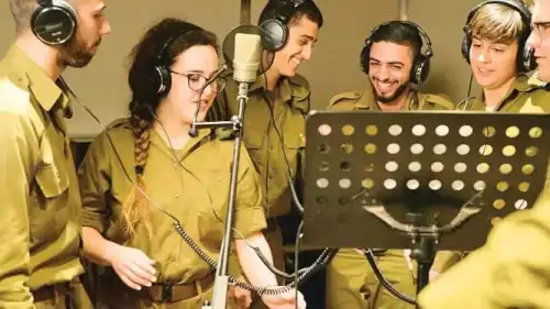 An IDF musical troupe crafts new renditions of favorite songs. Credit: Courtesy of IDF Education and Youth Corps' filming unit.