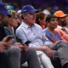 Actor Bryan Cranston attends a playoff game between the Indiana Pacers and the New York Knicks at Madison Square Garden in Manhattan, May 08, 2024. Photo by Elsa/Getty Images.