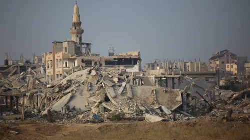 A mosque in the Jabalia camp north of Gaza City, Nov. 9, 2025. Photo by Ali Hassan/Flash90.