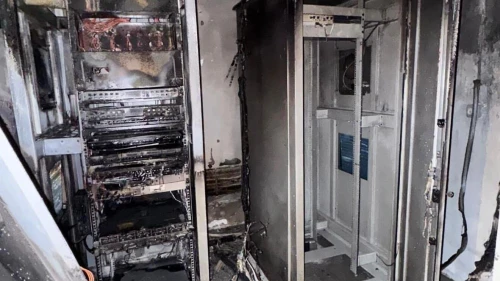 An Israel Defense Forces facility damaged by arson during a right-wing riot in the Binyamin region of Samaria, June 30, 2025. Credit: IDF.