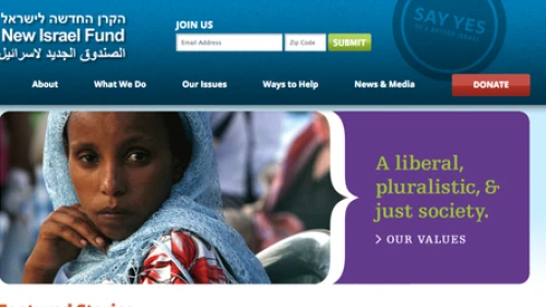 Click photo to download. Caption: The homepage of the New Israel Fund website. Credit: Nif.org screenshot.