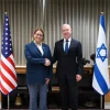 Israeli Defense Minister Yoav Gallant meets with the head of the U.S. Federal Emergency Management Agency Deanne Criswell, May 1, 2023. Credit: Israeli Defense Ministry.