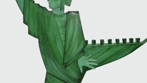 A menorah for the patriotic. Credit: Gallery Judaica.