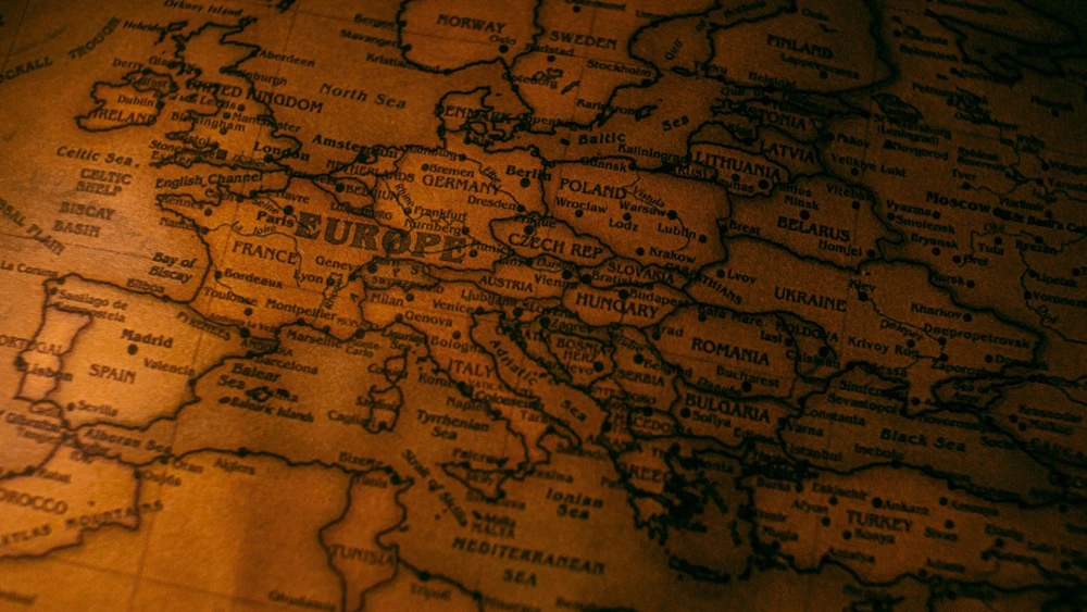 Vintage-style map of Europe. Credit: Nothing Ahead/Pexels.
