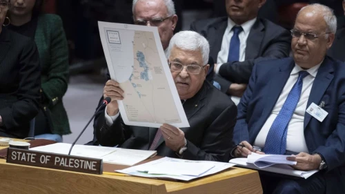 Palestinian Authority leader Mahmoud Abbas addresses the U.N. Security Council concerning details of the Mideast peace plan put forth by the United States on Feb. 11, 2020. Credit: Eskinder Debebe/U.N. Photo.