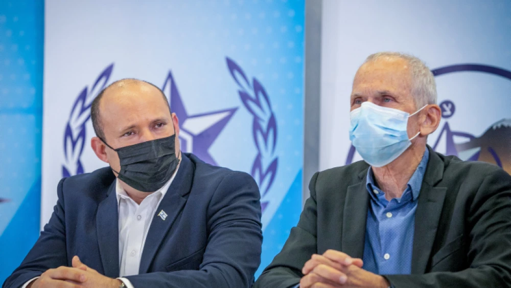 Israeli Prime Minister Naftali Bennett with Public Security Minister Omer Barlev in Tel Aviv, Nov. 9, 2021. Photo by Yossi Aloni/Flash90.