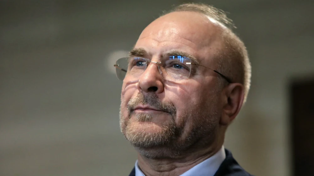 Iranian Parliament Speaker Mohammad-Bagher Ghalibaf is pictured after meeting his Lebanese counterpart in Beirut, Oct. 12, 2024. Photo by AFP via Getty Images.