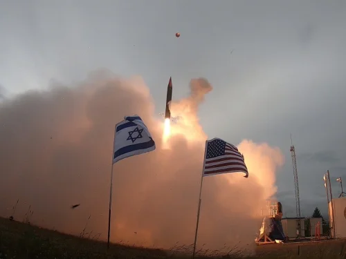 The Arrow 3 missile-defense system is tested in Alaska, July 28, 2019. Credit: Israeli Defense Ministry.