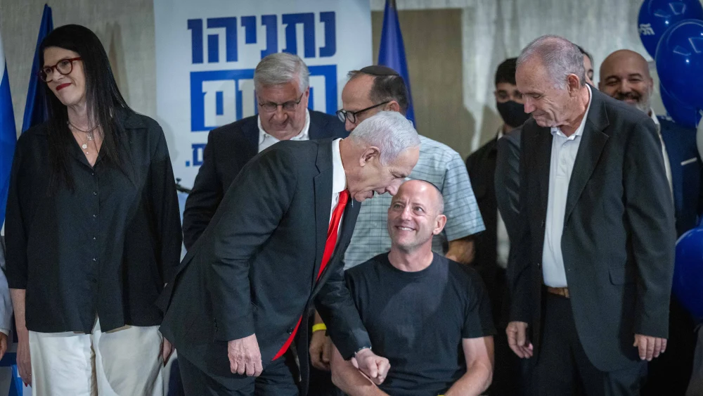 Israeli Prime Minister Benjamin Netanyahu presents the new members joining the Likud party’s candidate list ahead of the upcoming general elections, in Jerusalem, Sept. 8, 2026. Photo by Chaim Goldberg/Flash90.