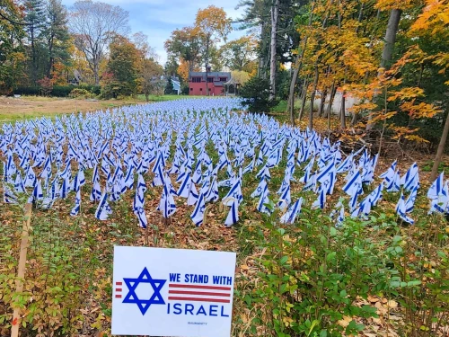 Israeli flags Concord Massachusetts