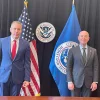 Israeli Ambassador to the United Nations Gilad Erdan (left) meets with U.S. Homeland Security Department Secretary Alejandro Mayorkas, August 2021. Source: Gilad Erdan via Twitter.