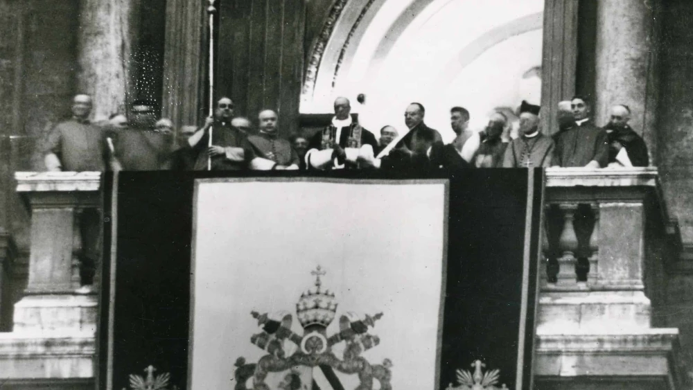 Pope Pius XII on the veranda at St. Peter's Basilica in Rome after his election, March 2, 1939. Credit: Brazilian National Archives via Wikimedia Commons.