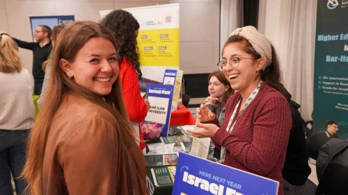 Gap year student attends the Nefesh B’Nefesh Here Next Year event held in Jerusalem on Jan. 3, 2026. Credit: Rebecca Zwiren/Nefesh B’Nefesh.