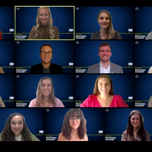 Maccabi Task Force staff and students participating in their 2020 virtual campus conference. Source: Screenshot.