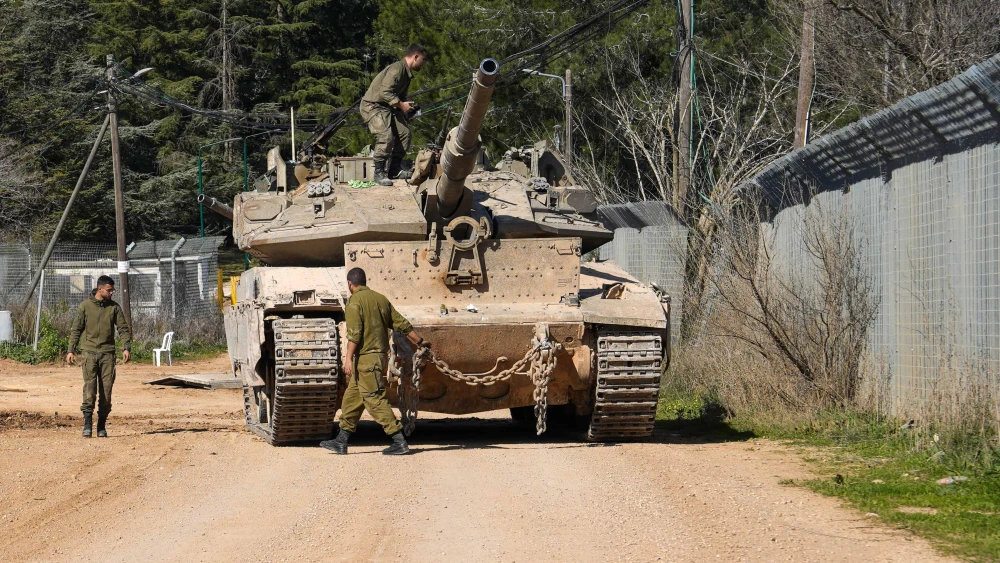 Israeli soldiers seen near the Israeli border with Lebanon, Jan. 28, 2025. Photo by Ayal Margolin/Flash90.