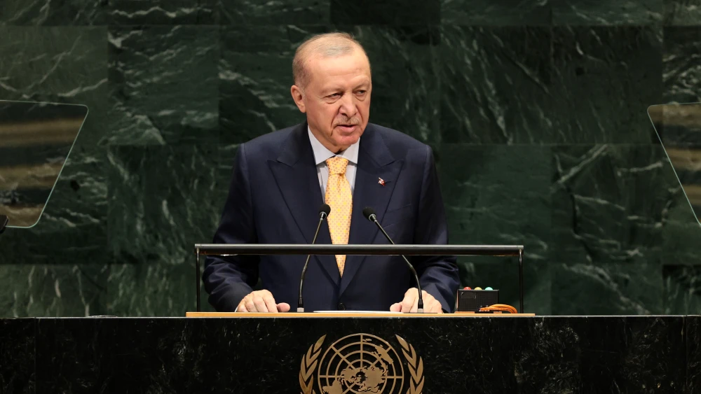 President of Turkey Recep Tayyip Erdoğan speaks during the 81st session of the United Nations (U.N.) General Assembly at U.N. Headquarters on Sept. 22, 2026 in New York City. Photo by Michael M. Santiago/Getty Images.