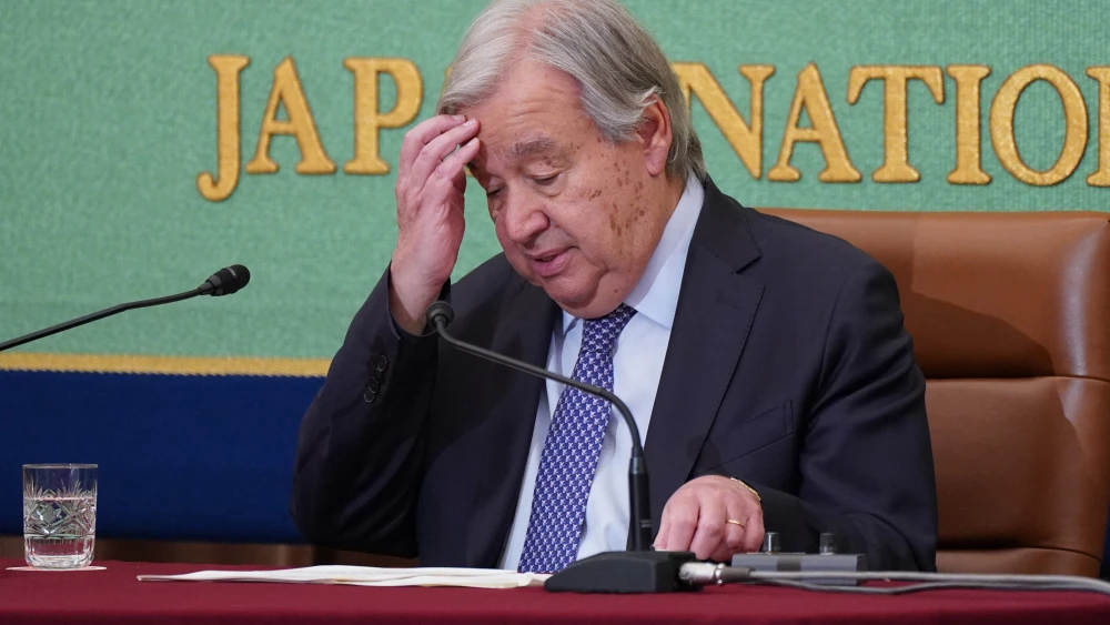 Secretary General of the United Nations Antonio Guterres attends a press conference at the Japan National Press Club in Tokyo on May 20, 2026. Photo by Kazuhiro Nogi / AFP via Getty Images.