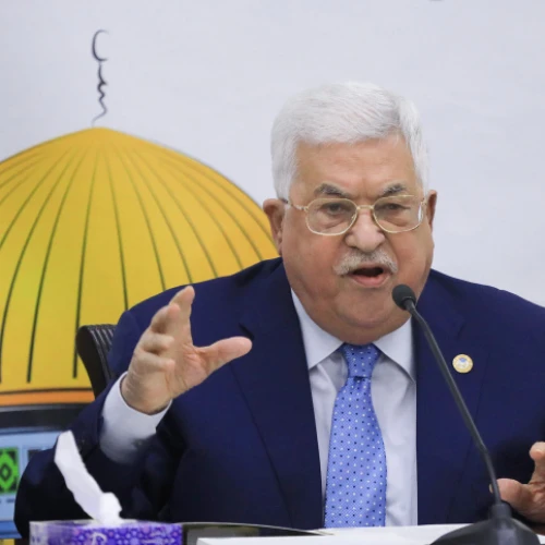P.A. leader Mahmoud Abbas speaks at a Fatah meeting at the Palestinian Presidential Office in Ramallah, Dec. 18, 2019. Credit: Flash90.