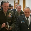 Israel Defense Forces Chief of Staff Lt. Gen. Gadi Eizenkot (front, at right) with U.S. Marine Gen. Joseph F. Dunford Jr. in Tel Aviv on Oct. 18, 2015. Credit: Department of Defense Photo by D. Myles Cullen/Released.