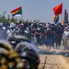 Druze protest in the Golan Heights against the construction of a new wind farm near the Druze village of Majdal Shams, in the Golan Heights, June 21, 2023. Photo by Ayal Margolin/Flash90/