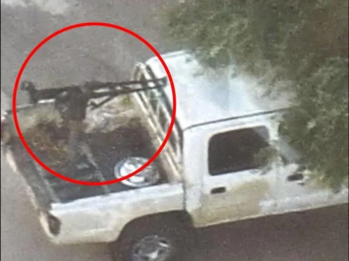 The Israeli Air Force strikes a vehicle carrying a heavy machine gun in southern Syria, Aug. 8, 2025. Credit: IDF.