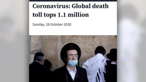 A photo accompanying an article in a Belgium newspaper about global deaths due to the coronavirus. Source: Screenshot/The Brussels Times.