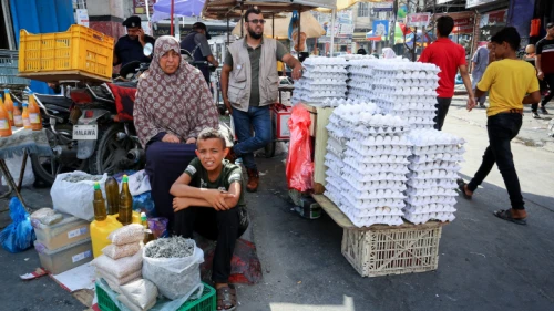 Palestinians in the market in Rafah in the southern Gaza Strip on July 11, 2020. Photo by Abed Rahim Khatib/Flash90.