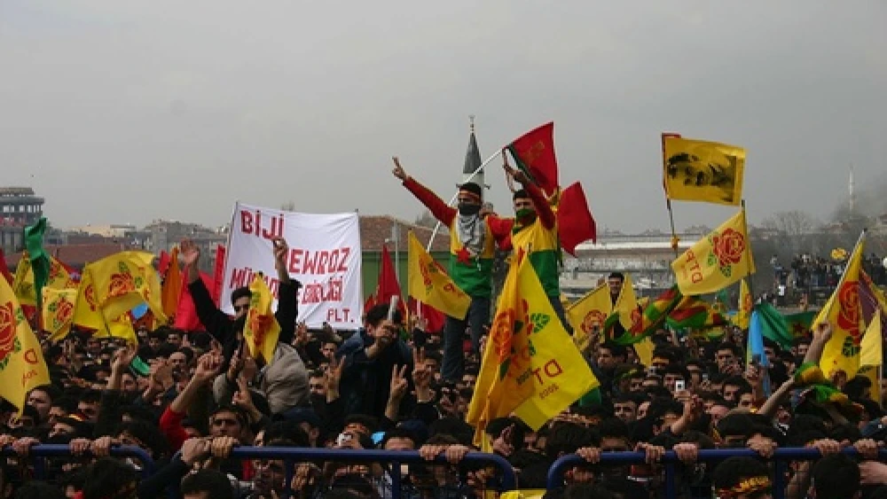 Kurds celebrate Newroz, Kurdish society's traditional Persian new year holiday, in Istanbul in 2006. Credit: Wikimedia Commons.