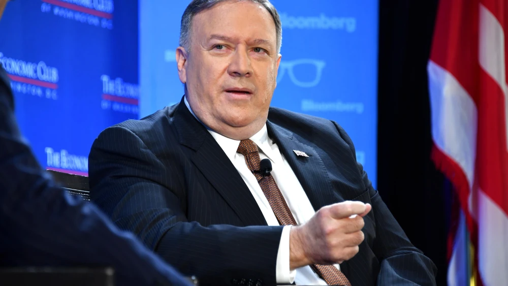 U.S. Secretary of State Mike Pompeo participates in a discussion with David Rubenstein at the Economic Club of Washington, D.C., on July 29, 2019. Credit: State Department Photo by Michael Gross/Public Domain.