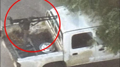 The Israeli Air Force strikes a vehicle carrying a heavy machine gun in southern Syria, Aug. 8, 2025. Credit: IDF.