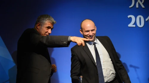 Yesh Atid Party leader Yair Lapid and Yamina Party leader Naftali Bennett, Feb. 26, 2014. Photo by Yossi Zeliger/Flash90.