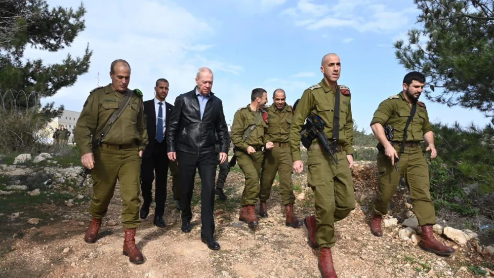 Defense Minister Yoav Gallant visits the IDF's Judea and Samaria Division, Jan. 29, 2023. Photo by Ariel Hermoni/Israeli Defense Ministry.