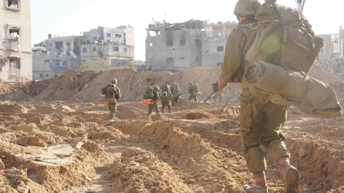 Israeli forces on patrol in the Gaza Strip, Feb. 6, 2024. Credit: IDF.