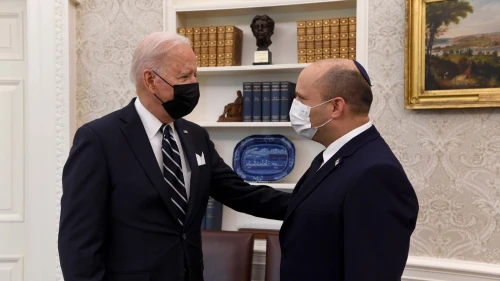 U.S. President Joe Biden with Israeli Prime Minister Naftali Bennett in the Oval Office at the White House on Aug. 27, 2021. Source: Israel Embassy/Twitter.