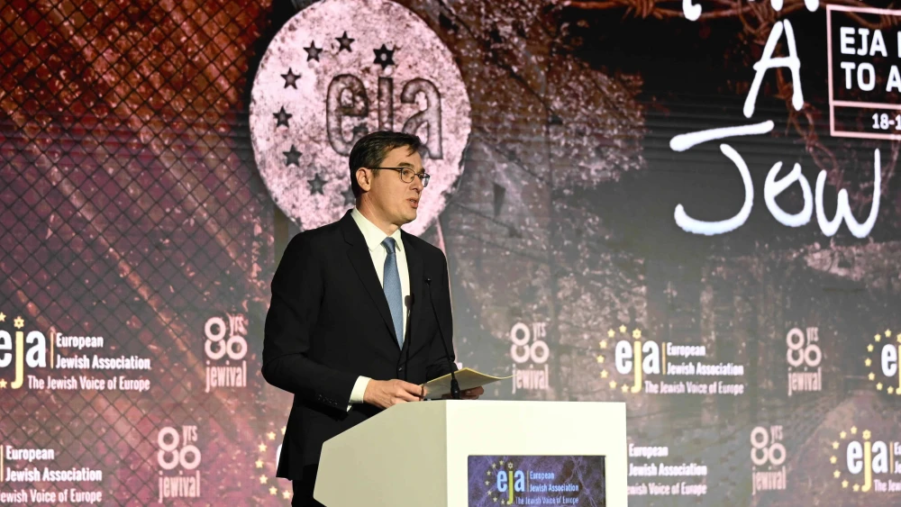 Budapest Mayor Gergely Szilveszter Karácsony speaks at a conference in Krakow, Poland, on Nov. 18, 2024. Credit: Courtesy of EJA.