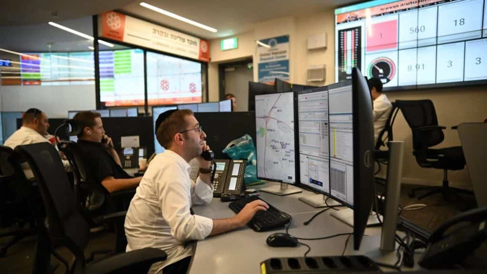 The United Hatzalah situation room in Jerusalem on Sept. 18, 2023. Photo by Yoav Dudkevitch/TPS.