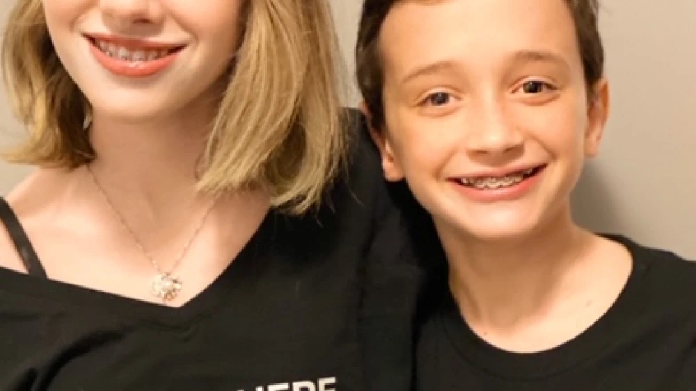 The Silverman kids, Phoebe and Aiden, of Sharon, Mass., getting into the Passover spirit. Credit: Courtesy.