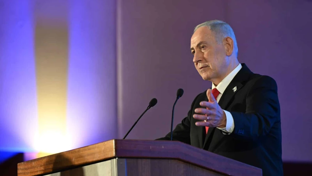 El primer ministro israelí, Benjamin Netanyahu, en la Conferencia de Presidentes de las Principales Organizaciones Judías Estadounidenses en Jerusalén el 15 de febrero de 2026. Crédito: GPO