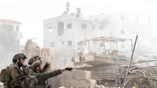 Israeli soldiers in Khan Yunis, the southern Gaza Strip, Jan. 27, 2024. Credit: IDF.