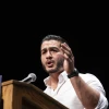 Michigan Democratic candidate for Senate Abdul El-Sayed speaks at The People V. The Powerful rally at the Detroit Opera House on July 18, 2026. Photo by Sarah Rice/Getty Images.